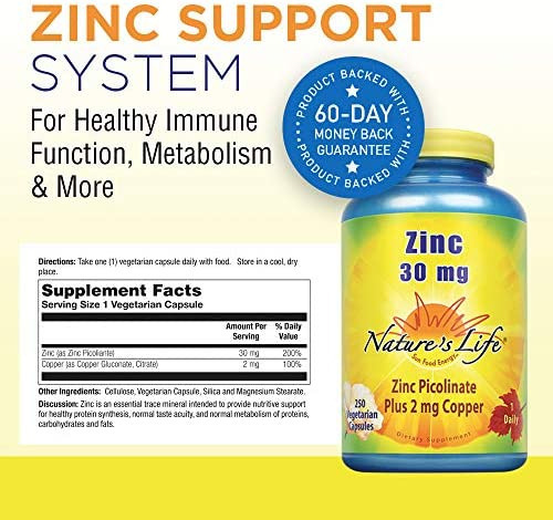 Natures Life Picolinato De Zinco 30mg | Mais 2 Mg De Cobre - Imagem 2
