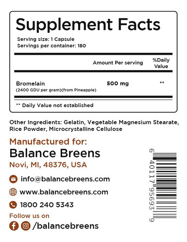 Suplemento Balance Breens Bromelaína E Extrato De Abacaxi 50 - Imagem 7