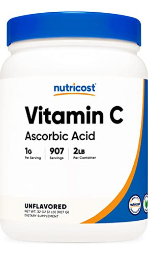 Suplemento Nutricost Ácido Ascórbico Em Pó (vitamina C) 907g