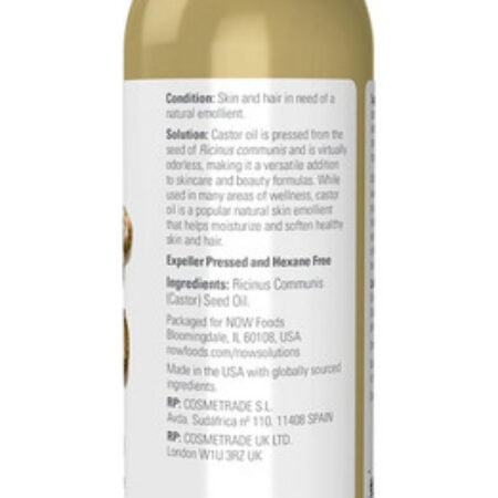 Óleo De Castor 473ml Now Foods Castor Oil 100% Puro 3un - Imagem 4