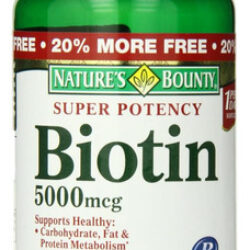 Natures Bounty Biotina 5000 Mcg, 72 Cápsulas Gelatinosas De