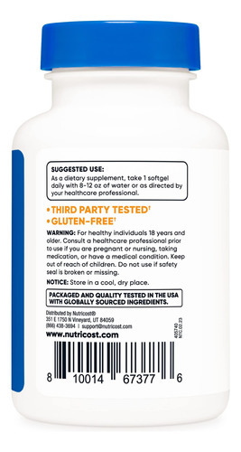 Suplemento Nutricost Lycopene 20mg 120 Cápsulas Gelatinosas - Imagem 4