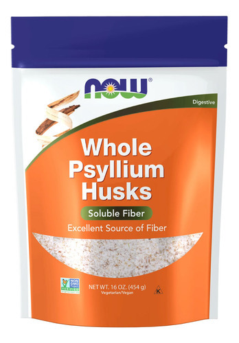 Cascas De Psyllium Now Foods Fibras Psyllium Husk 454g 2un - Imagem 2