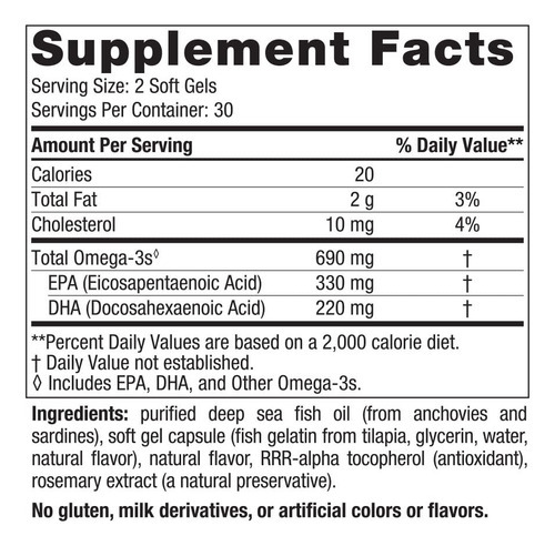 Suplemento Nordic Naturals De Gelatina De Peixe Ômega-3 60 G - Imagem 2
