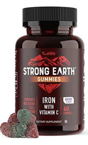 Strong Earth - Ferro Com Gomas De Vitamina C Para Adultos,