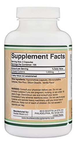 Nac Suplemento N-acetil Cisteína (1.000 Mg Por Porção 500 Mg - Imagem 2