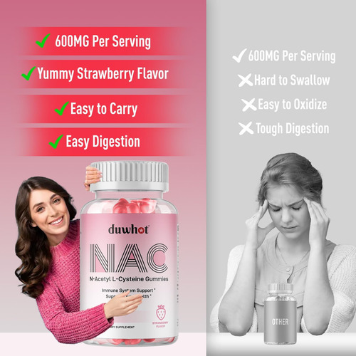 Gomas Duwhot Nac 600 Mg, Suplemento De N Acetil Cisteína Nac - Imagem 4