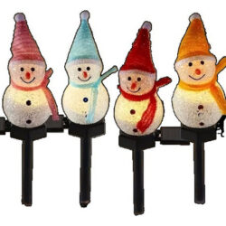 Novo Boneco Neve De Natal Com Luzes Solares, Jardim Externo