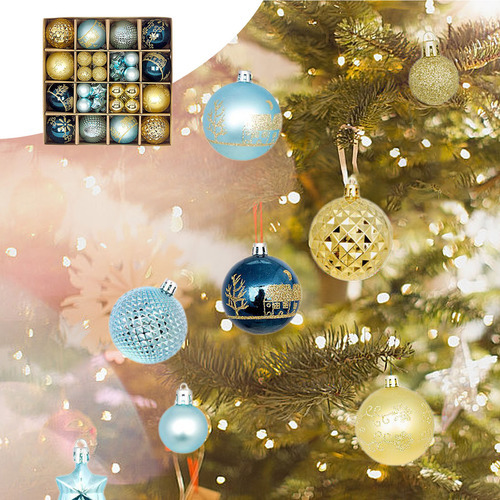 Decoração De Natal, 44 Peças De Bolas Penduradas Coloridas À - Imagem 4