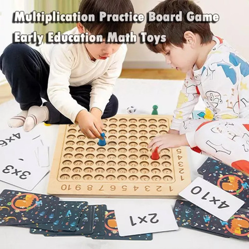 Jogo Tabuleiro De Multiplicação Montessori De Madeira Par - Imagem 9