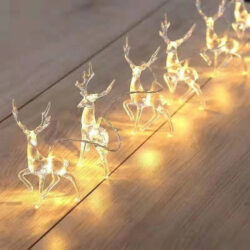 Família De Decoração De Cervos De Natal Iluminada-3m