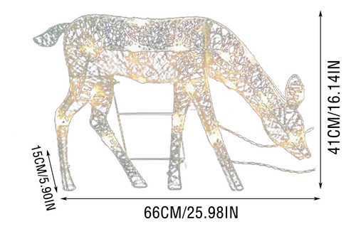 Kit 3 Enfeites De Natal De Renas Deer Glow Led Garden Kid - Imagem 2