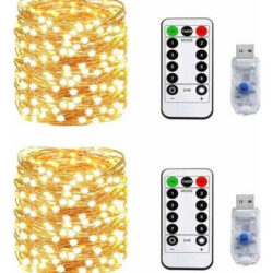 Kit 2 Fio Fada Cobre Cordão Luz Natal 20m 200 Leds Usb