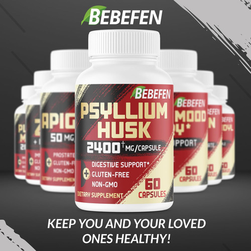 Cápsulas Bebefen Psyllium Husk 2400 Mg Com Pimenta Preta - F - Imagem 7