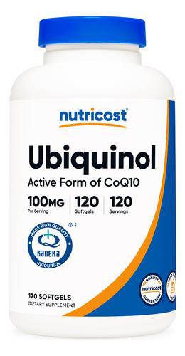 Suplemento Nutricost Ubiquinol 100mg 120 Cápsulas Gelatinosa