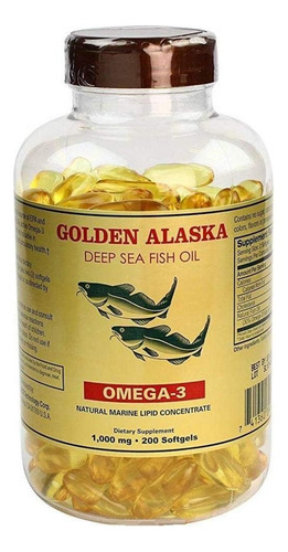 Ómega 3 Óleo De Peixe Do Mar Profundo Do Alasca 1000mg 200 C