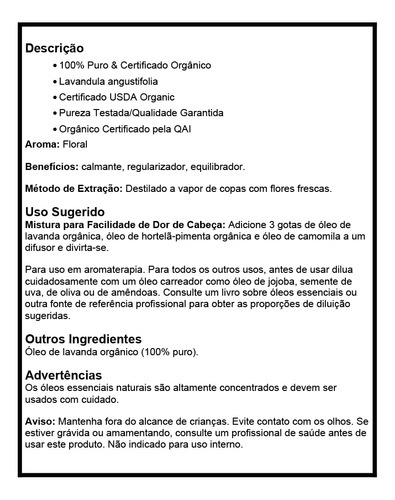 Óleo De Lavanda Now Foods 30 Ml Orgânico Importado 4un - Imagem 5
