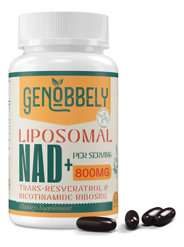 800 Mg Suplemento Lipossómico Nad+ Com Nicotinamida Ribos...