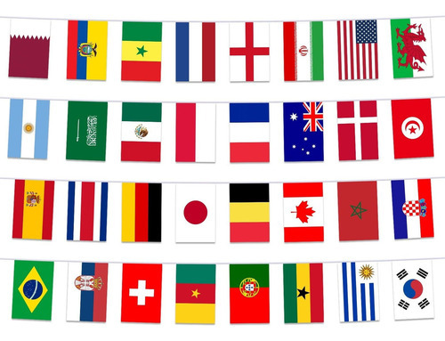 Bandeiras Decoração Copa Do Mundo Qatar 2022 32 Países