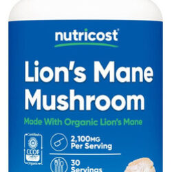 Cápsulas De Cogumelo Nutricost Lions Mane 1650 Mg, 30 Porçõe