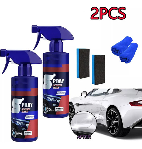 2 Peças De Spray De Polimento De Cera De Carro De Cerâmica S