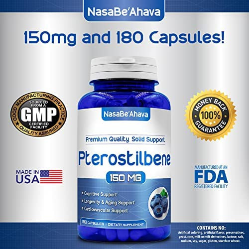 Nasabeahava Pterostilbene 150mg 180 Cápsulas - Imagem 5