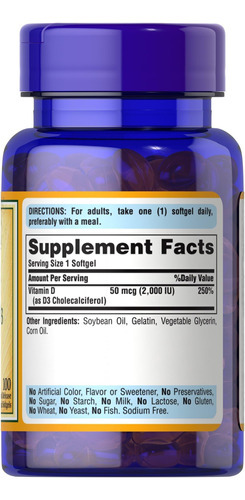 Puritanos Pride Sunvite Super High Potência Vitamina Diu 100 - Imagem 5