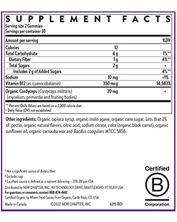 New Chapter® Vitamina B12 + Gomas Orgânicas 44% Menos Açúca - Imagem 5