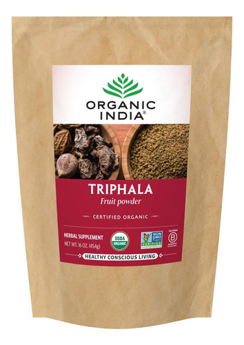 Cápsulas Organic India Triphala - Suplemento De Ervas Com Am