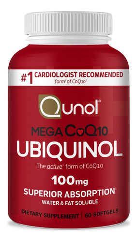 Ubiquinol Coq10 Softgels, Qunol Mega Ubiquinol 100mg - Abso