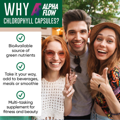 Suplemento De Cápsula De Clorofila Alpha Flow 600mg Para Ad - Imagem 7