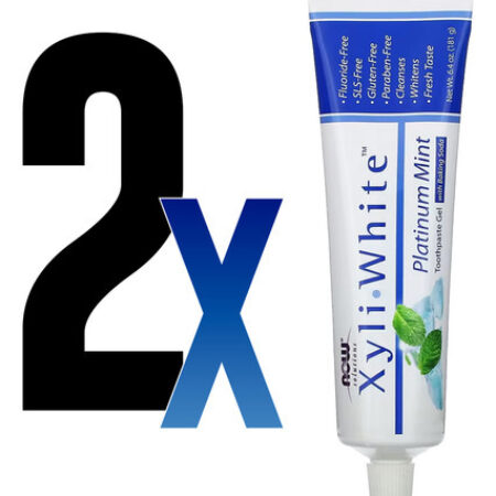 Creme Dental Xyliwhite Now Foods Menta Bicarbonato Sódio 2un - Imagem 2
