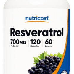Nutricost Resveratrol 700mg, 120 Cápsulas - Vegano, Sem Glút