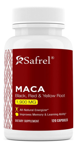 Safrel Raiz De Maca Orgânica Preta, Vermelha, Amarela 1900 M
