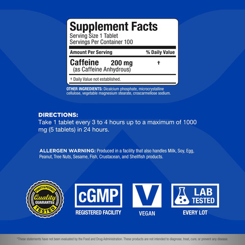 Allmax Nutrition Caffeine Pills, Energia Sustentada E Pré -t - Imagem 2