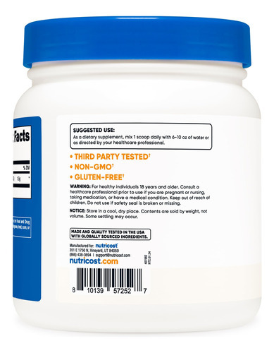 Suplemento Nutricost Betaína Anidra Trimetilglicina 500g - Imagem 5