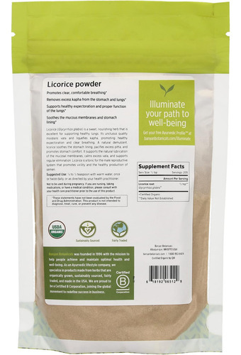 Pó De Raiz De Alcaçuz Banyan Botanicals, Libra - Usda Orgâni - Imagem 2