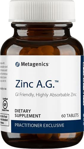 Metagenics Zinc Ag, Suplemento Absorvível Gi Friendly 20 Mg