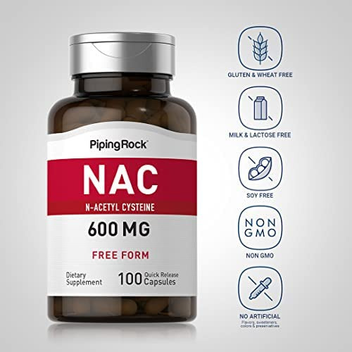 Suplemento Piping Rock Nac N-acetilcisteína | 600mg | 100 C - Imagem 3