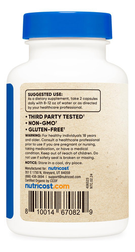 Suplemento Cápsulas De Cogumelos Nutricost Cordyceps 1100mg - Imagem 5