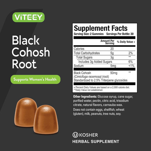 Black Cohosh Para Gomas Da Menopausa Para Mulheres - Supleme - Imagem 4