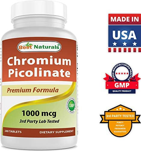 Best Naturals Picolinato De Cromo 1000mcg 240 Comprimidos - Imagem 4