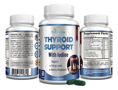 Suplemento Yummyvite Thyroid Support Com Iodo 60 Cápsulas - Imagem 4