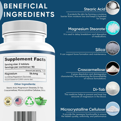 Nutrient Choice 400 Mg Glicinato De Magnésio 180 Comprimidos - Imagem 7