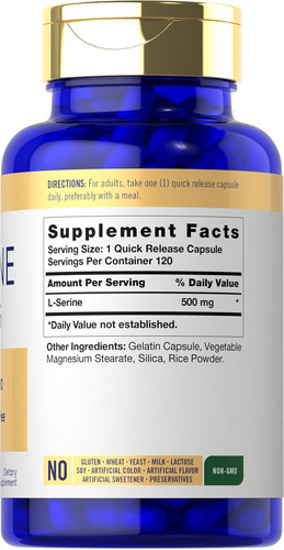 Carlyle L Serina Cápsulas 500 Mg | Contagem 120 | Suplemento