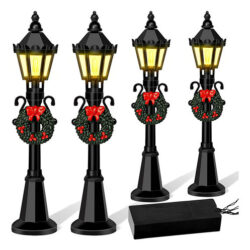 4 Peças De Modelos De Mini Luzes De Rua De Natal Dollhouse S