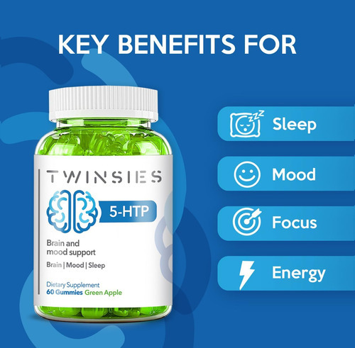 Goms De 5-htp De 5-htp 200mg Com Suplemento L-triptofano Par - Imagem 4