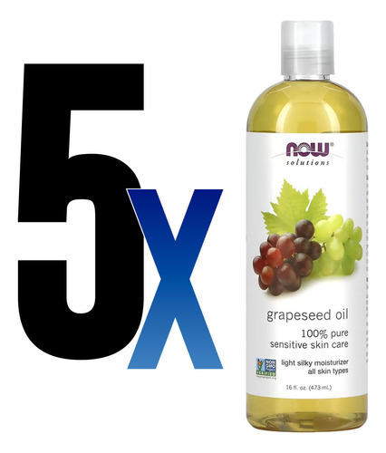Óleo De Semente De Uva 473ml Now Foods Grapeseed Oil 5un - Imagem 2