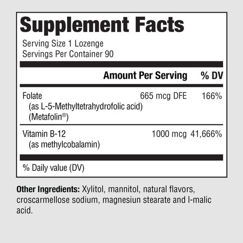 Pureformulas Suplemento De Metil B12 + Folato, 1.000 Mcg De - Imagem 2