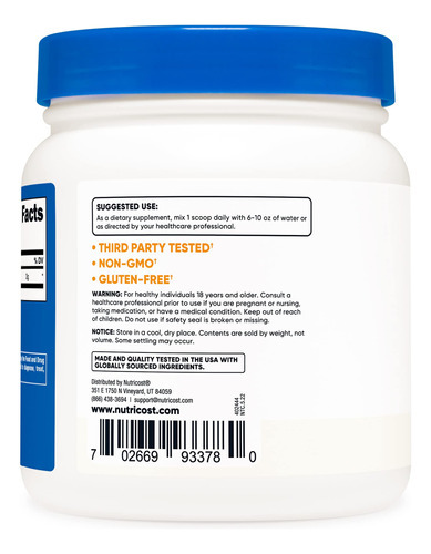 Suplemento Nutricost Pure L-citrulina Em Pó 600g - Imagem 4
